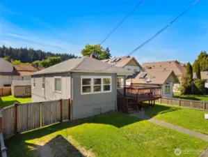 Convenient driveway parking, and a fully fenced backyard.