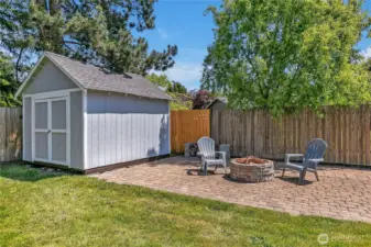 Shed and firepit