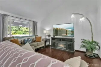 Living room with bamboo flooring