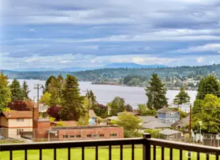 Expansive Lake Washington views from main floor balcony!