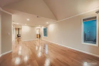 Great room/living looking into the kitchen and living room