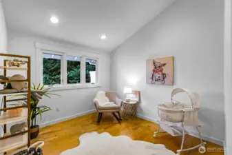 4th bedroom staged as a nursery! Seller converted this to a study room on the second floor during the remodel.