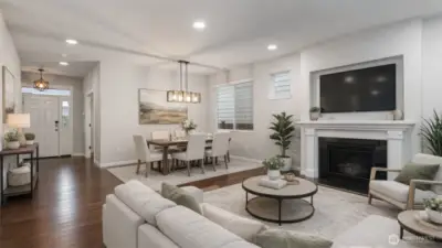 Virtually Staged Living Room/ Dining Room