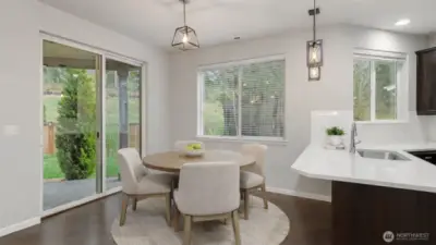 Virtually Staged Breakfast nook with a view