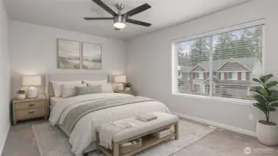 Virtually Staged 3rd Bedroom