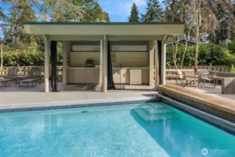 Pool cabana perfect for entertaining!