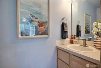 Convenient half bath on the main floor.