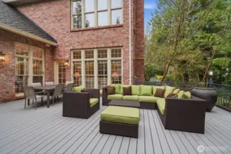 A door from the kitchen area leads to the newer low maintenance Timbertech sun deck.