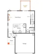 Layout first floor, not actual home