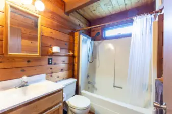 One of two bathrooms in cabin.