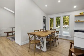 Delightful dining area with wine fridge