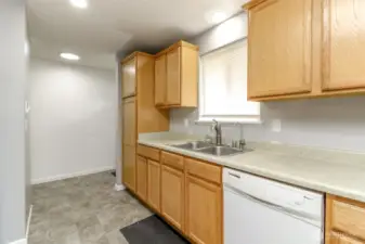 Lovely long kitchen with plenty of room for cooking!