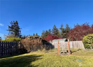 Fenced in garden area, perfect for growing your own vegetables.