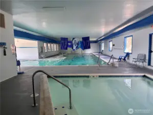 Indoor Pool equipped with small wading pool and adult lap pool.