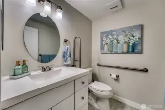 Main level bathroom attached to bedroom #2