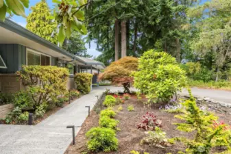 Enjoy a timed drip system for the landscaping.