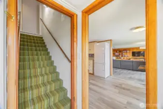The lower level offers additional living space or create a private MIL suite with bed, kitchenette, living room & office space.