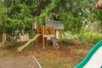 Adventurous minds and bodies will love this tree fort in their own woods!