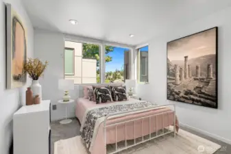 One of three bedrooms with territorial views on mid level