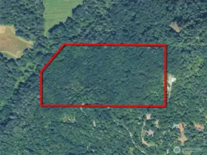 Overhead view with approximate boundaries in red.