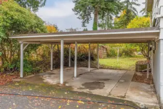Carport leads to back door