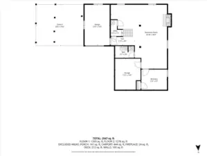 Basement with 3/4 bathroom