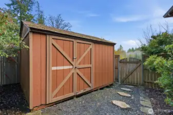Garden shed/tool storage.