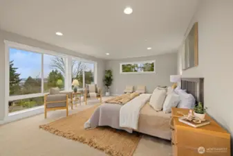 Owner's Suite on the upper level with a private deck, 5 piece bathroom, and generous walk-in closet.