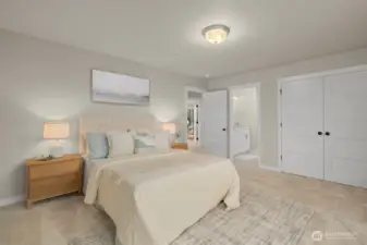 Upper level bedroom shared full bath.