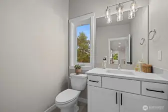 Rooftop level half bath.