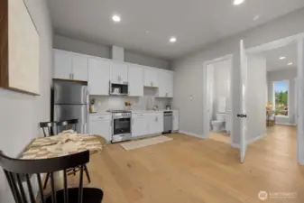 Lower level Studio/ADU with full kitchen and  3/4 bath.