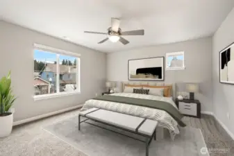 Primary bedroom with walk-in closet and 5-piece bath