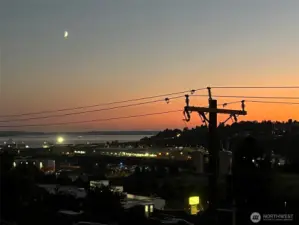 Sunset view of Elliott Bay from the balcony