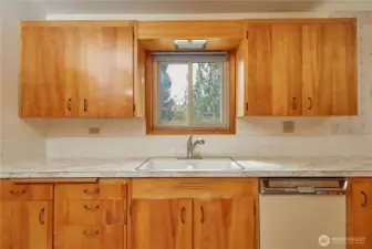 Kitchen Sink Overlooking Back Yard