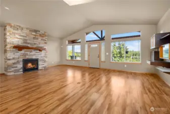 Living room with fireplace