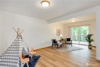 HUGE family room, slider to backyard.