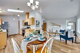 Dining area and kitchen.