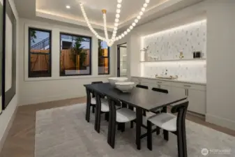 Designated den and dining room