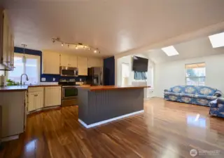 Spacious kitchen with large island and dining space