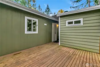 back deck...Sauna on the right side