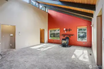 Space for cozy living with pellet stove