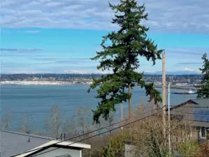 View looking North toward marina and Canadian mountains