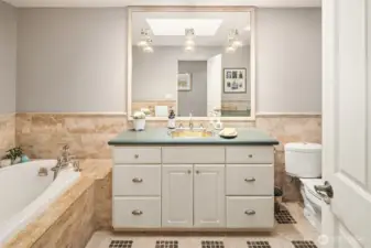 A 3/4 bathroom completes the main level.