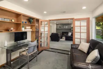 The adjacent office-gym keeps your ambitions close at hand.