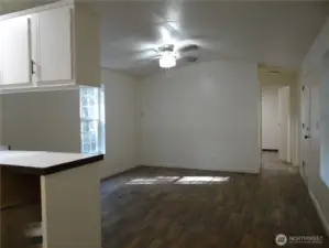 View From Kitchen to Living Rm/Entry 2nd 3rd Bedrooms