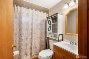 Full bathroom on lower level