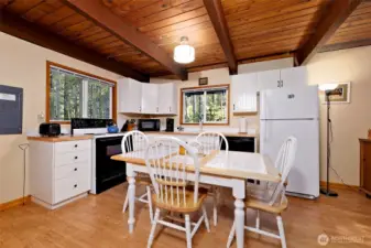 Notice the tongue and groove vaulted ceilings