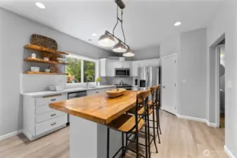 Butcher Block Island in Kitchen