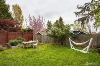 Room for garden beds and a patio.