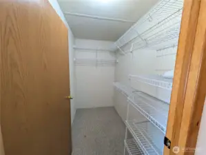 Walk in closet in primary.